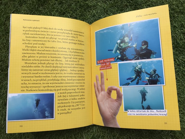 Nela mała reporterka - seria; nurkowanie znaki